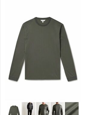 Club Monaco Long-Sleeve Crewneck Shirt - Olive Green
